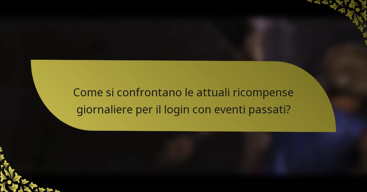 Come si confrontano le attuali ricompense giornaliere per il login con eventi passati?