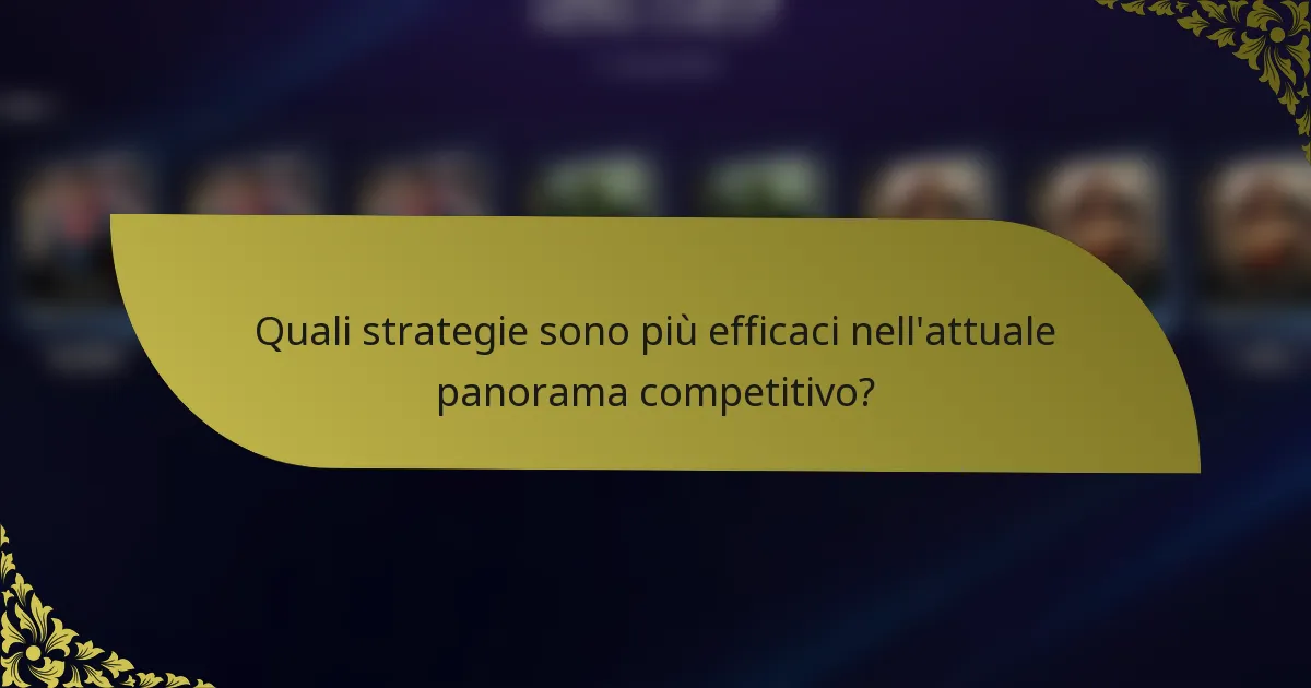 Quali strategie sono più efficaci nell'attuale panorama competitivo?